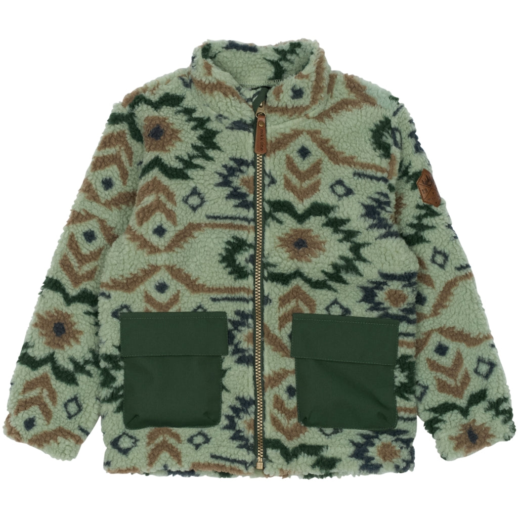Mikk-Line Teddy Mix Jacket AOP Jakker Balsam Green