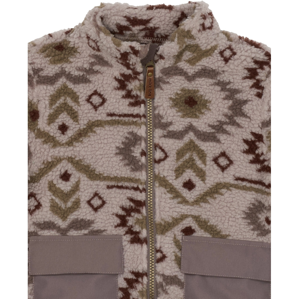 Mikk-Line Teddy Mix Jacket AOP Jakker Cloud Gray