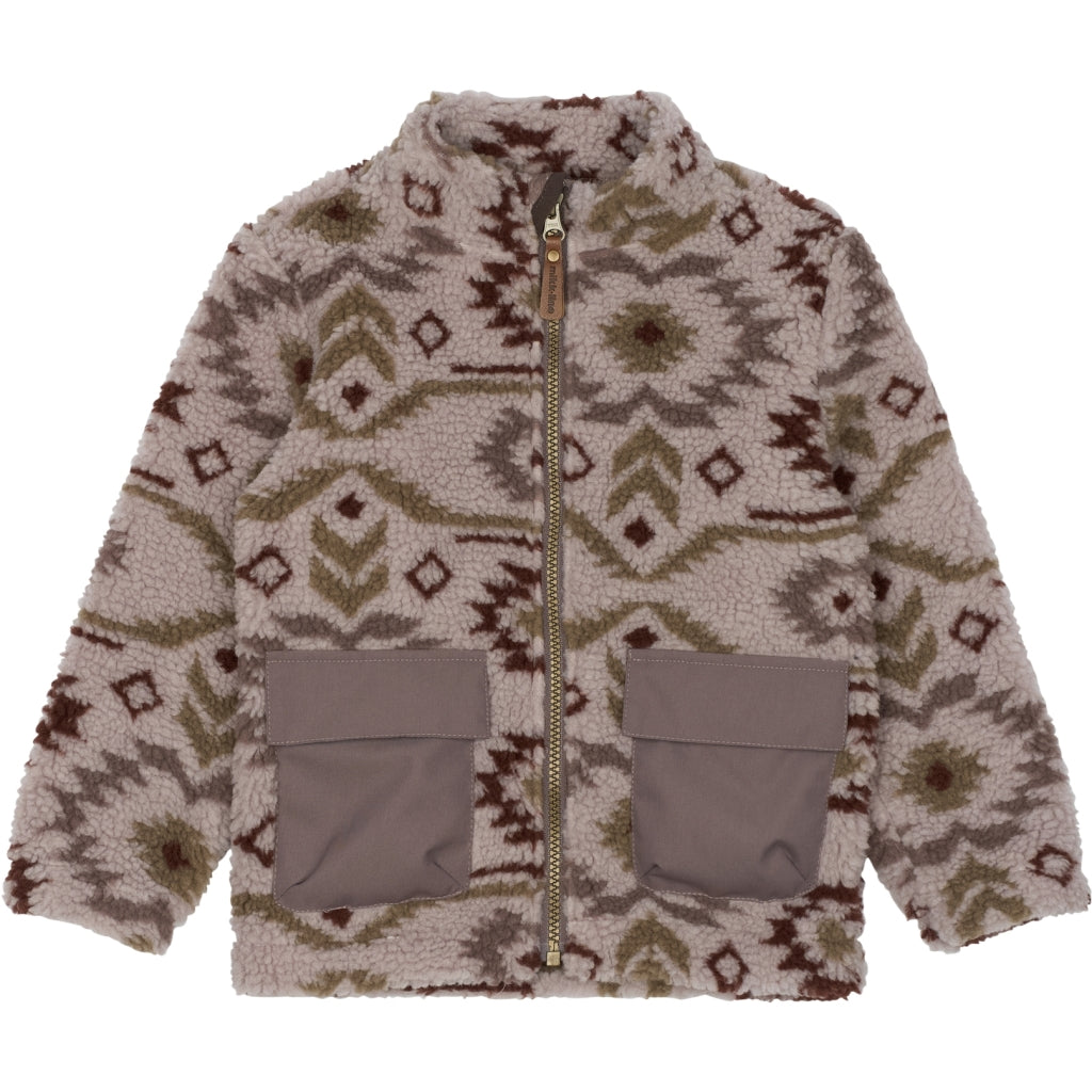Mikk-Line Teddy Mix Jacket AOP Jakker Cloud Gray