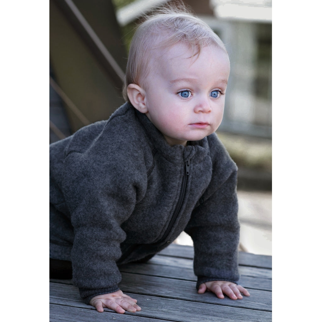 Mikk-Line Toddler Uldjakke Uld Anthracite Melange