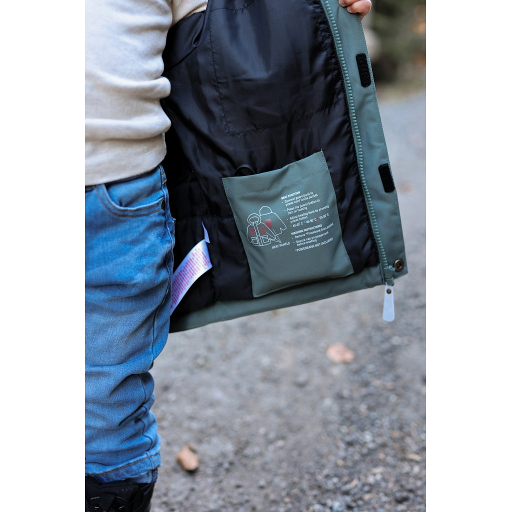 Mikk-Line Twill Parka Vinterjakke Nylon Jakker Balsam Green