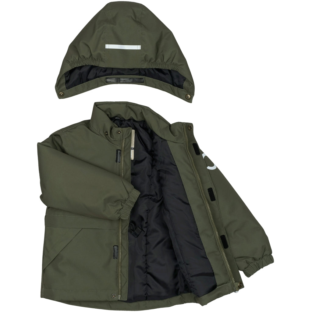Mikk-Line Twill Parka Vinterjakke Nylon Jakker Olive Night