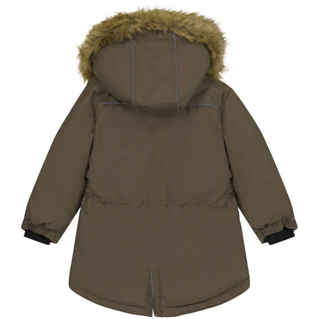 Mikk-Line Twill Parka Vinterjakke Nylon Jakker Chocolate Chip