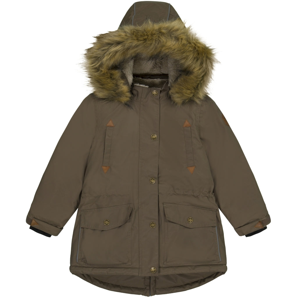 Mikk-Line Twill Parka Vinterjakke Nylon Jakker Chocolate Chip