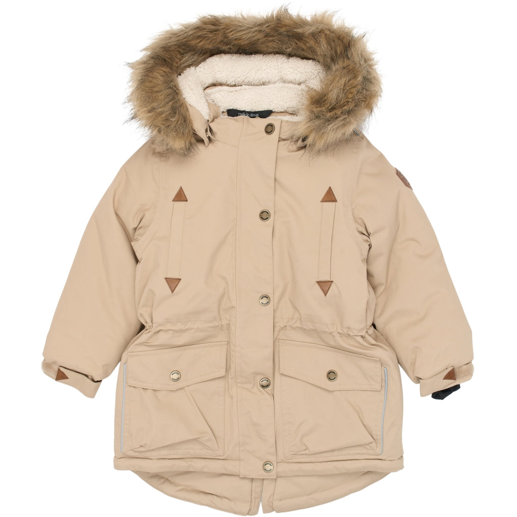 Mikk-Line Twill Parka Vinterjakke Nylon Jakker Cornstalk