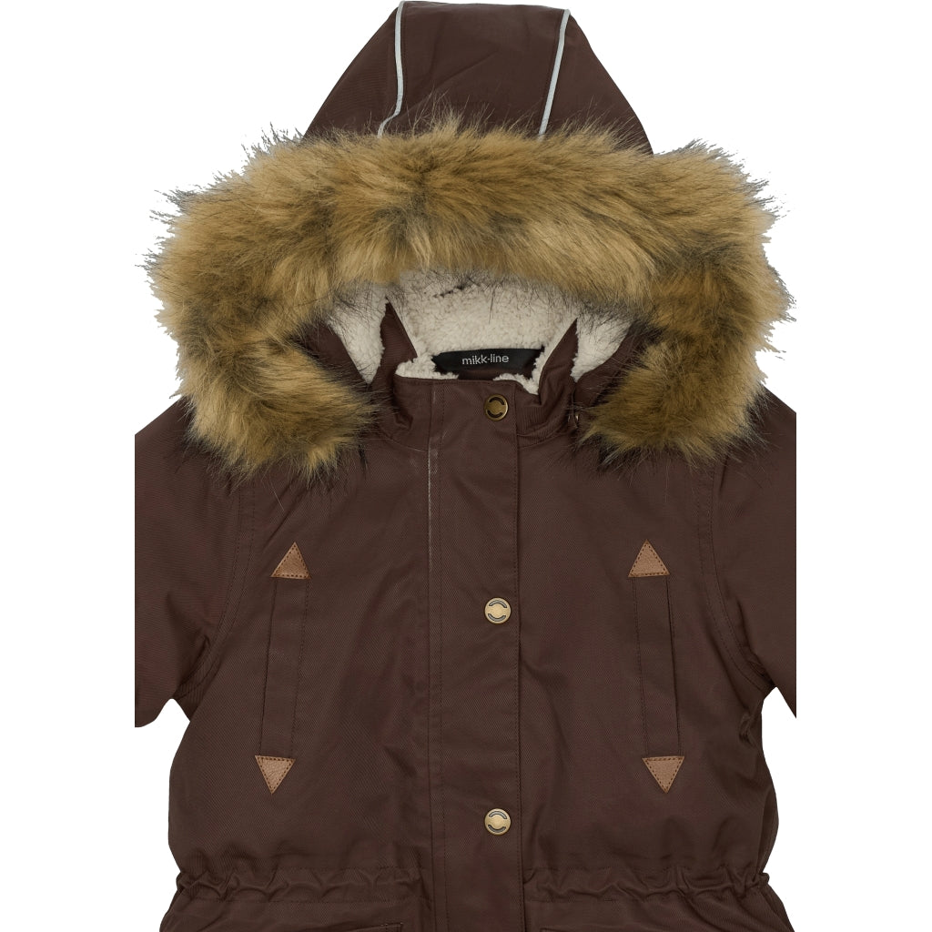Mikk-Line Twill Parka Vinterjakke Nylon Jakker French Roast