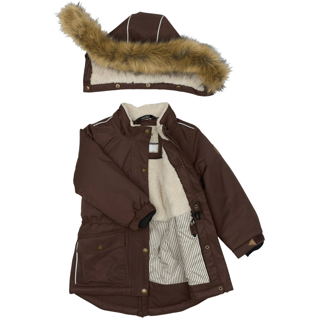Mikk-Line Twill Parka Vinterjakke Nylon Jakker French Roast