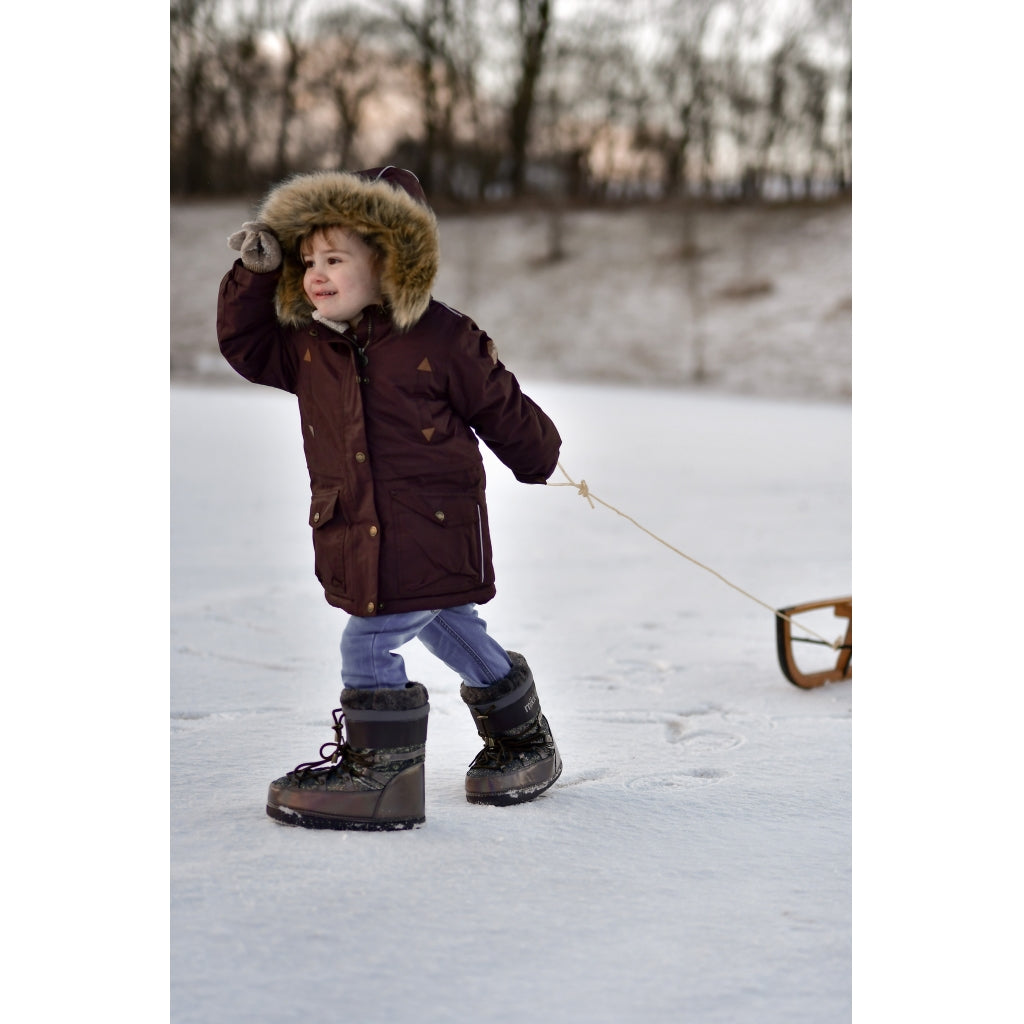 Mikk-Line Twill Parka Vinterjakke Nylon Jakker French Roast