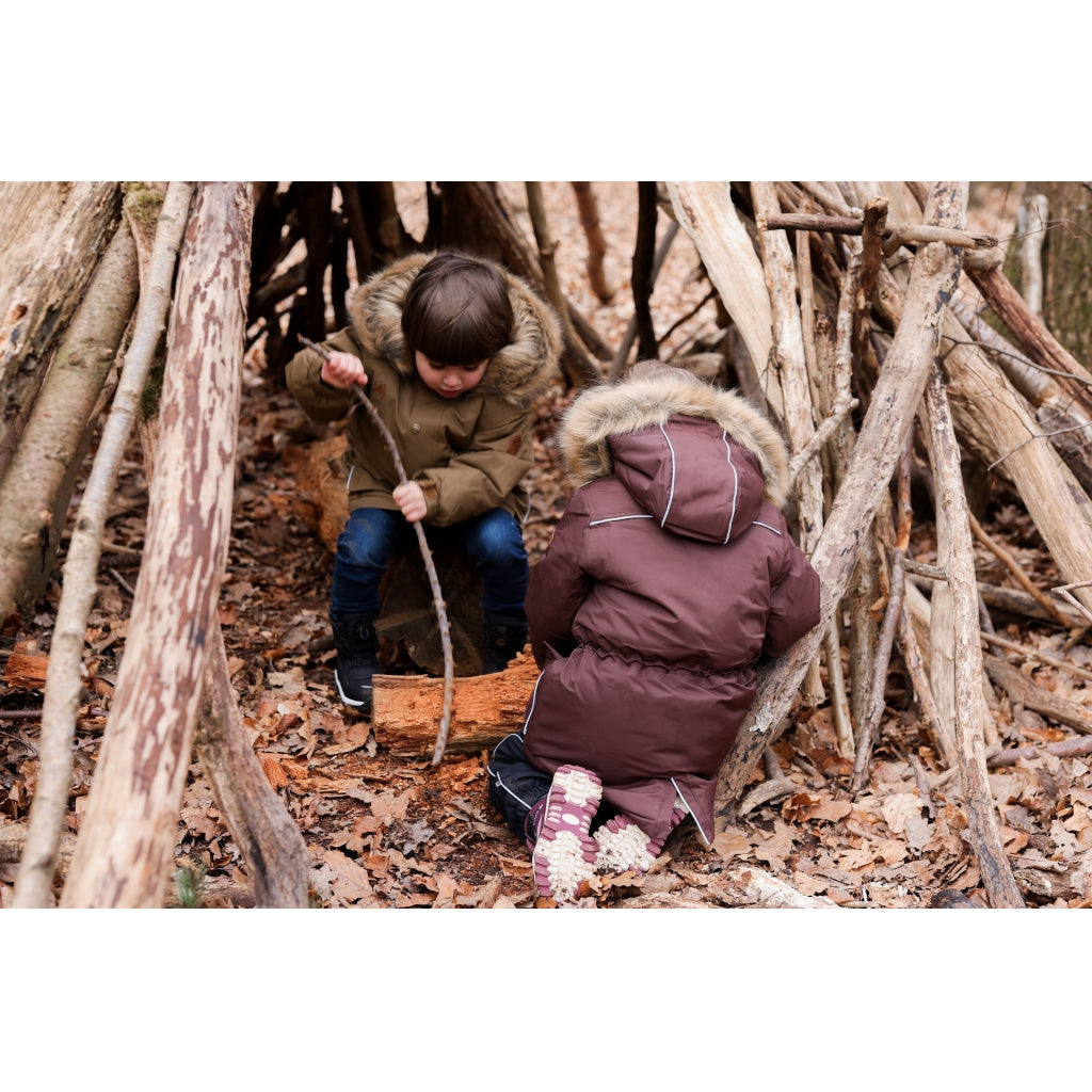 Mikk-Line Twill Parka Vinterjakke Nylon Jakker French Roast