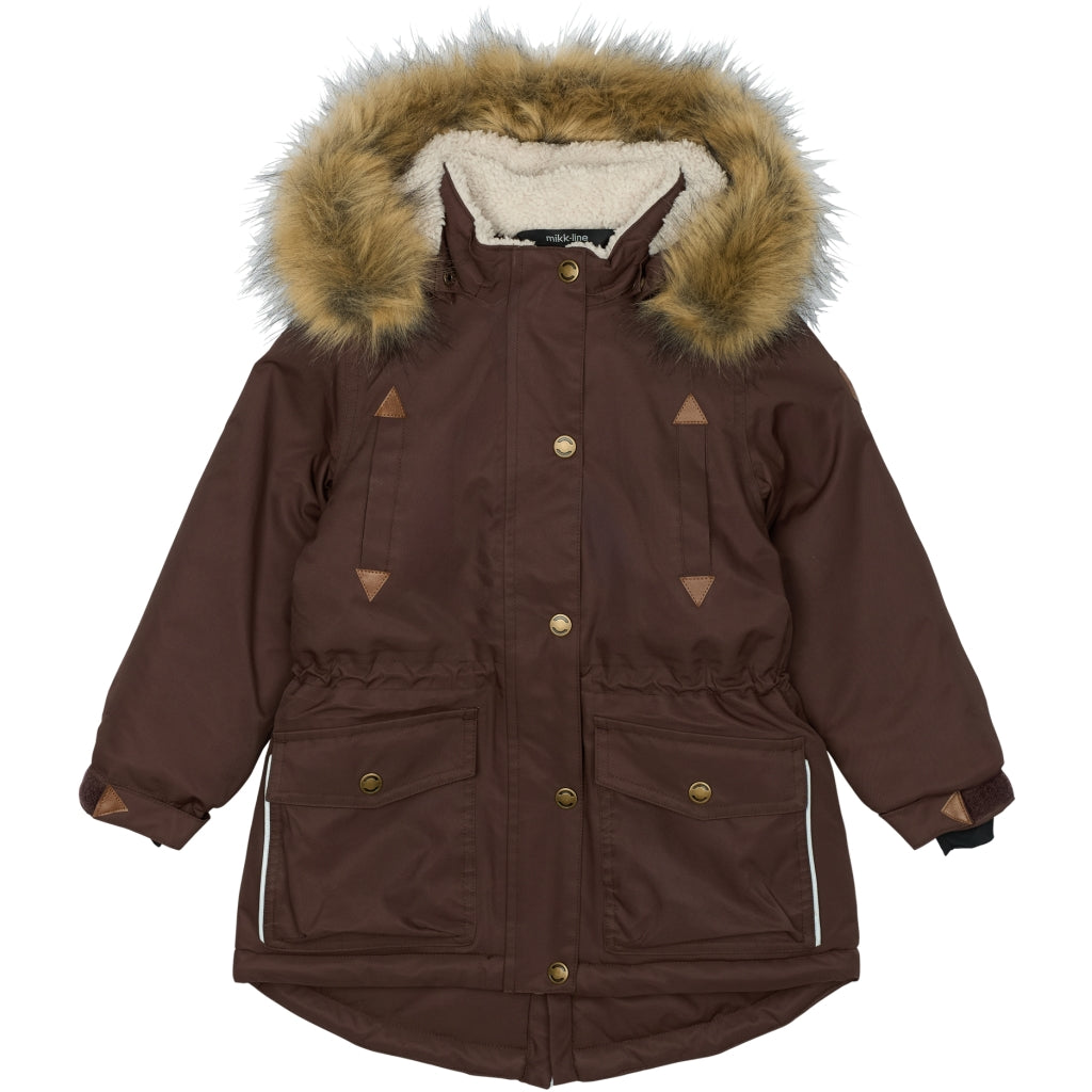 Mikk-Line Twill Parka Vinterjakke Nylon Jakker French Roast