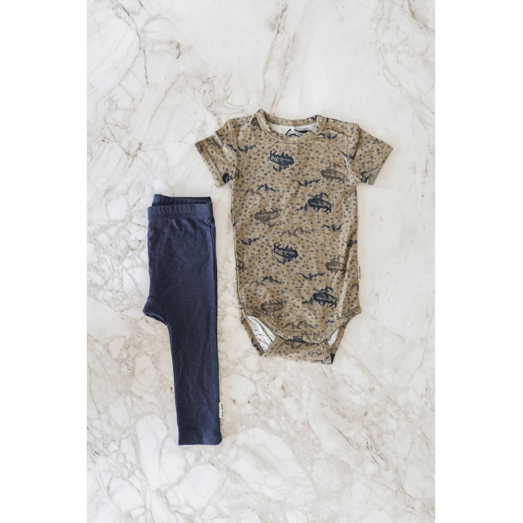 Mikk-Line Uld/Bambus Leggings (Ensfarvet) Uld Blue Nights
