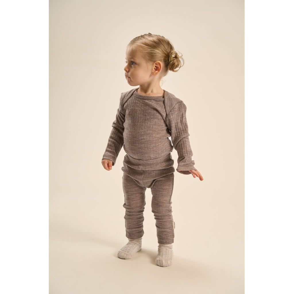Mikk-Line Uld/Bambus Leggings (Ensfarvet) Uld Melange Denver