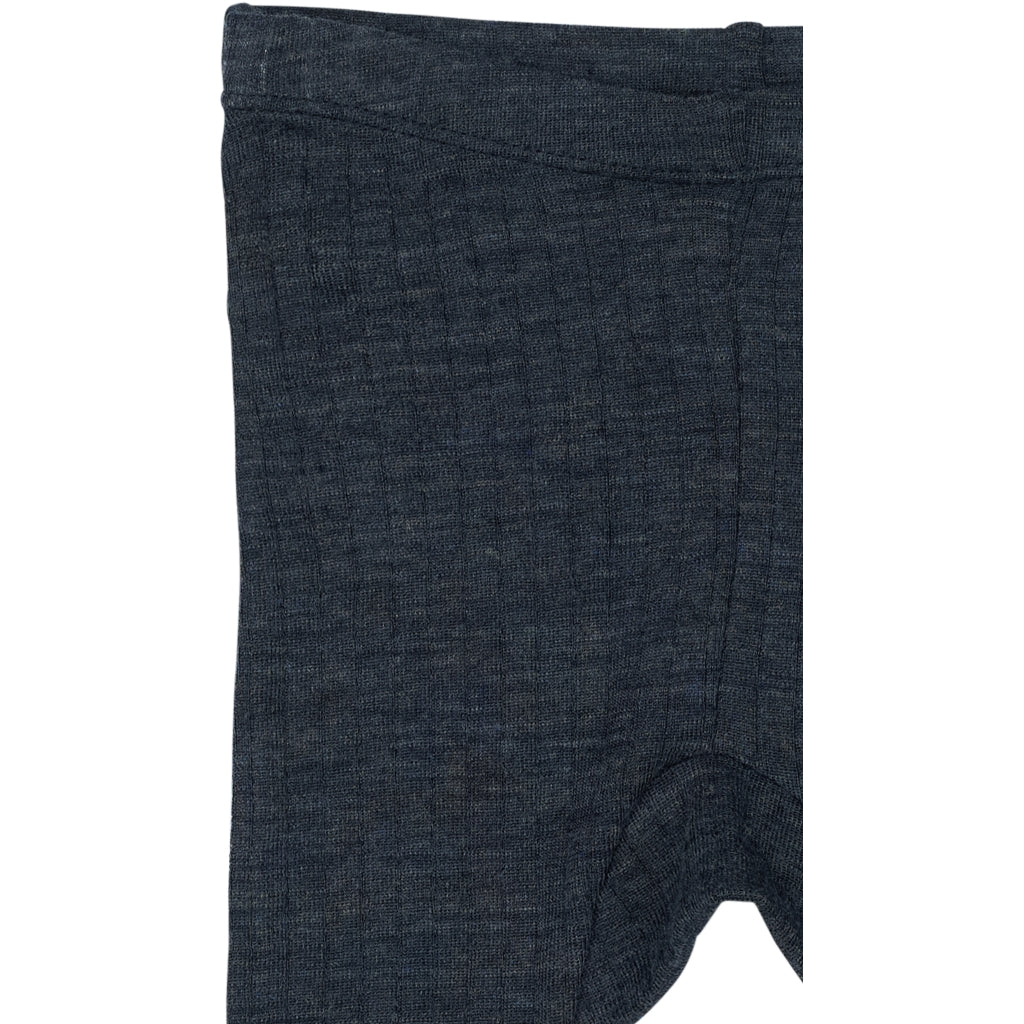 Mikk-Line Uld/Bambus Leggings (Ensfarvet) Uld Melange Blue Nights