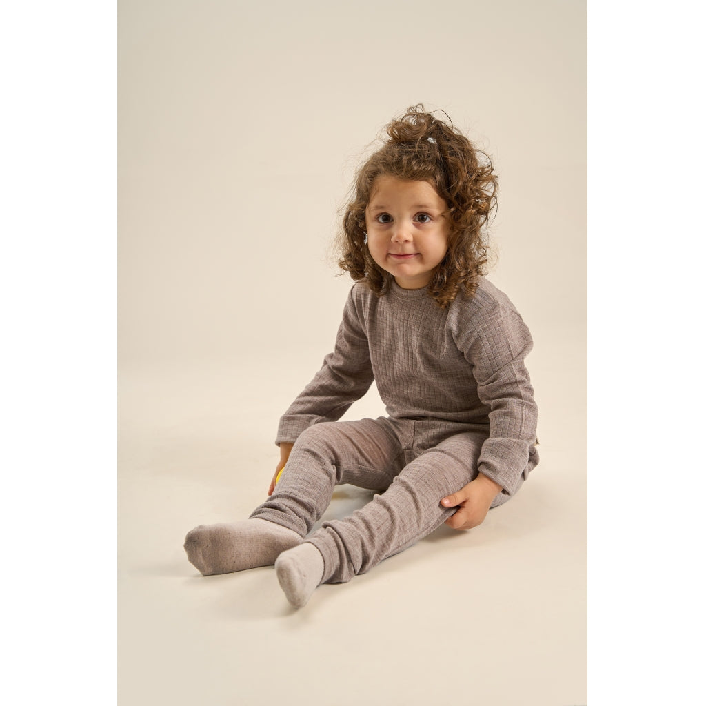 Mikk-Line Uld/Bambus Leggings (Ensfarvet) Uld Melange Denver
