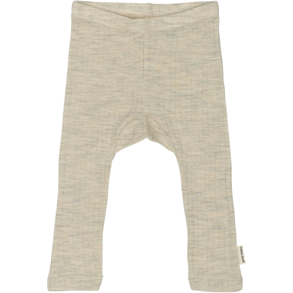 Mikk-Line Uld/Bambus Leggings (Ensfarvet) Uld Melange Offwhite