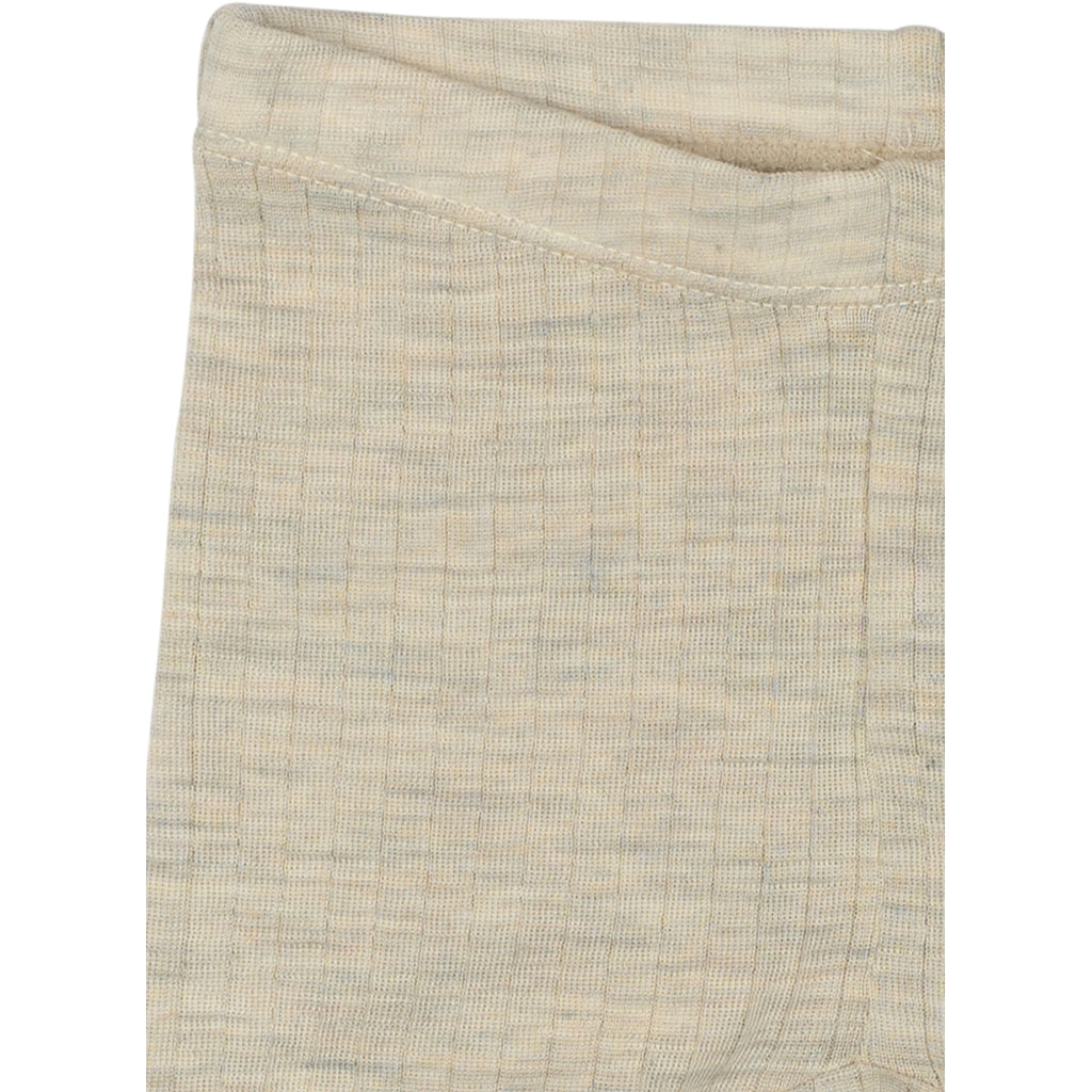 Mikk-Line Uld/Bambus Leggings (Ensfarvet) Uld Melange Offwhite