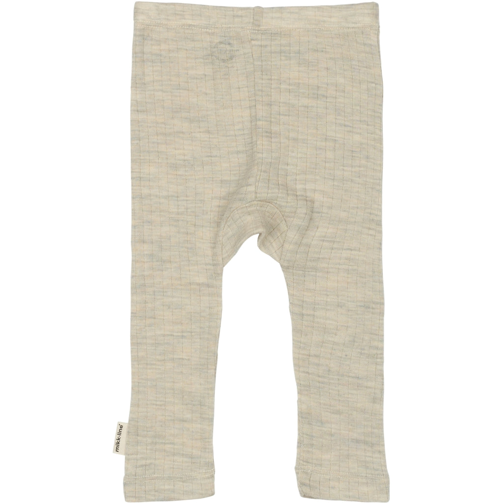 Mikk-Line Uld/Bambus Leggings (Ensfarvet) Uld Melange Offwhite