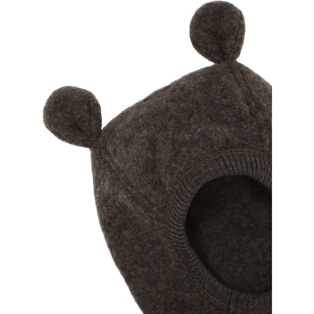 Mikk-Line Uld Elefanthue Bamseører Huer Dark Brown Melange