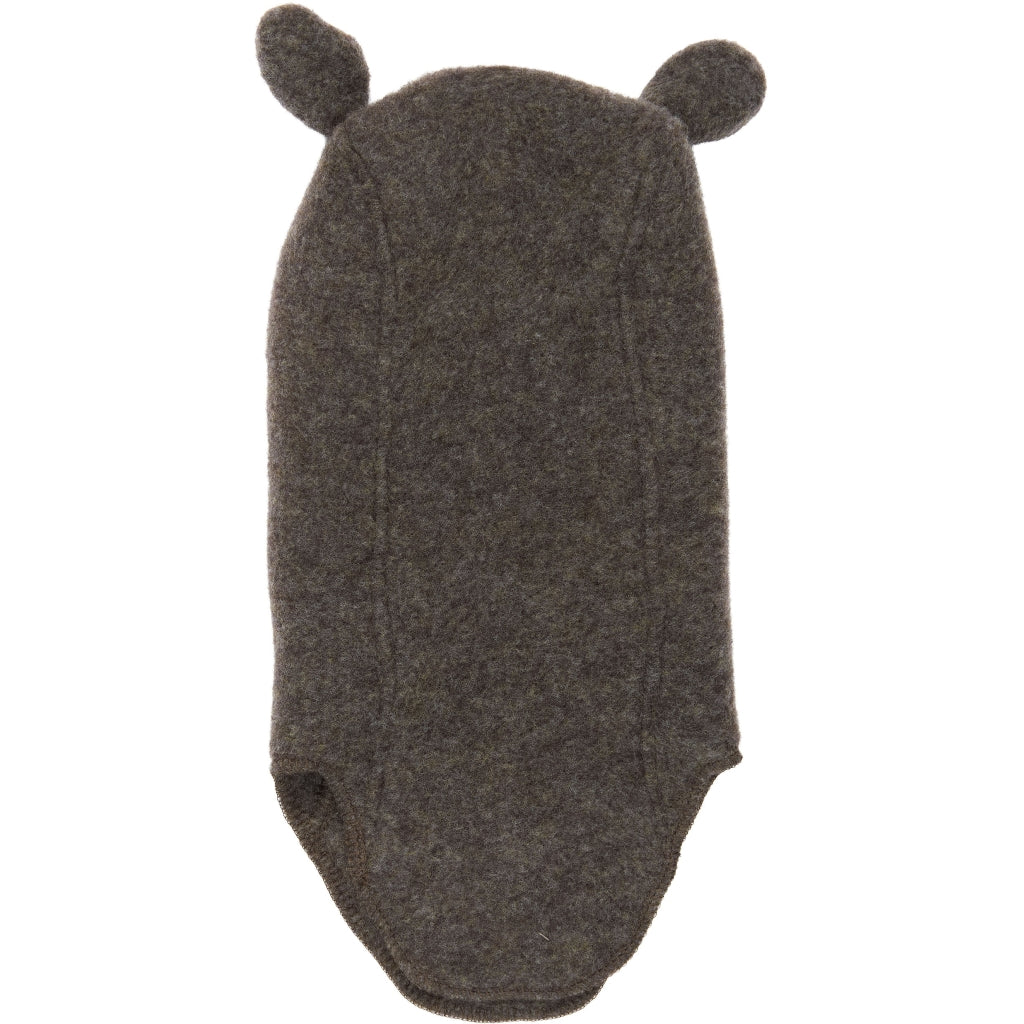 Mikk-Line Uld Elefanthue Bamseører Huer Dark Brown Melange