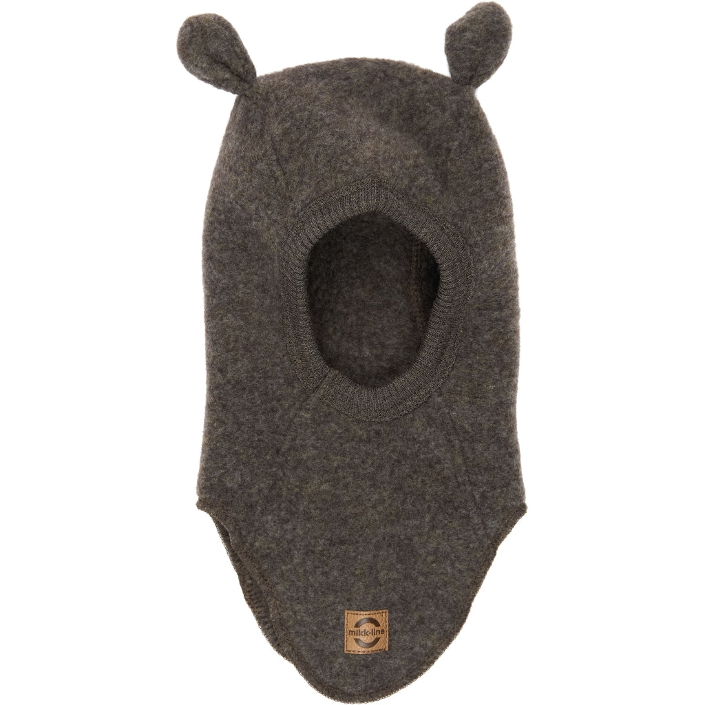 Mikk-Line Uld Elefanthue Bamseører Huer Dark Brown Melange