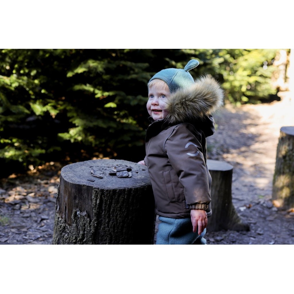 Mikk-Line Uld Elefanthue Bamseører Uld Balsam Green