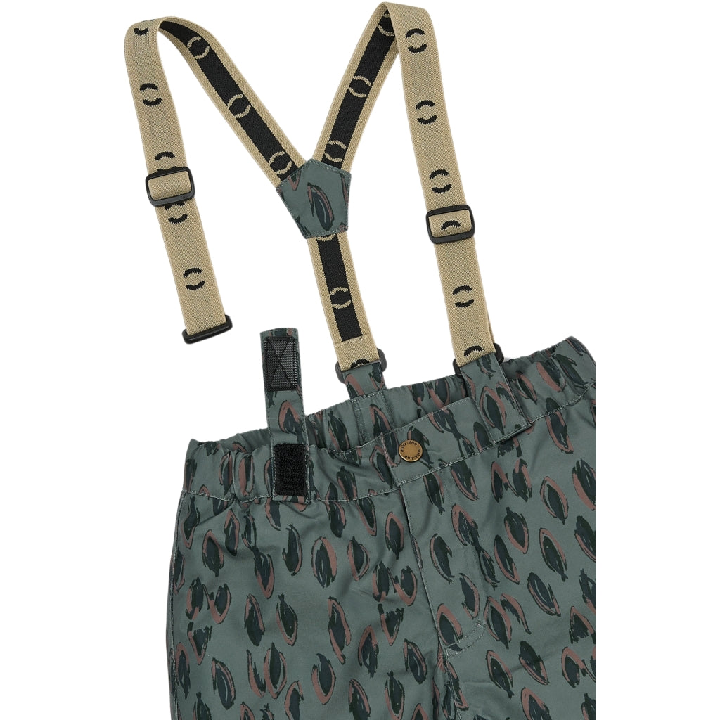 Mikk-Line Uni Snow Pant AOP Overalls Balsam Green