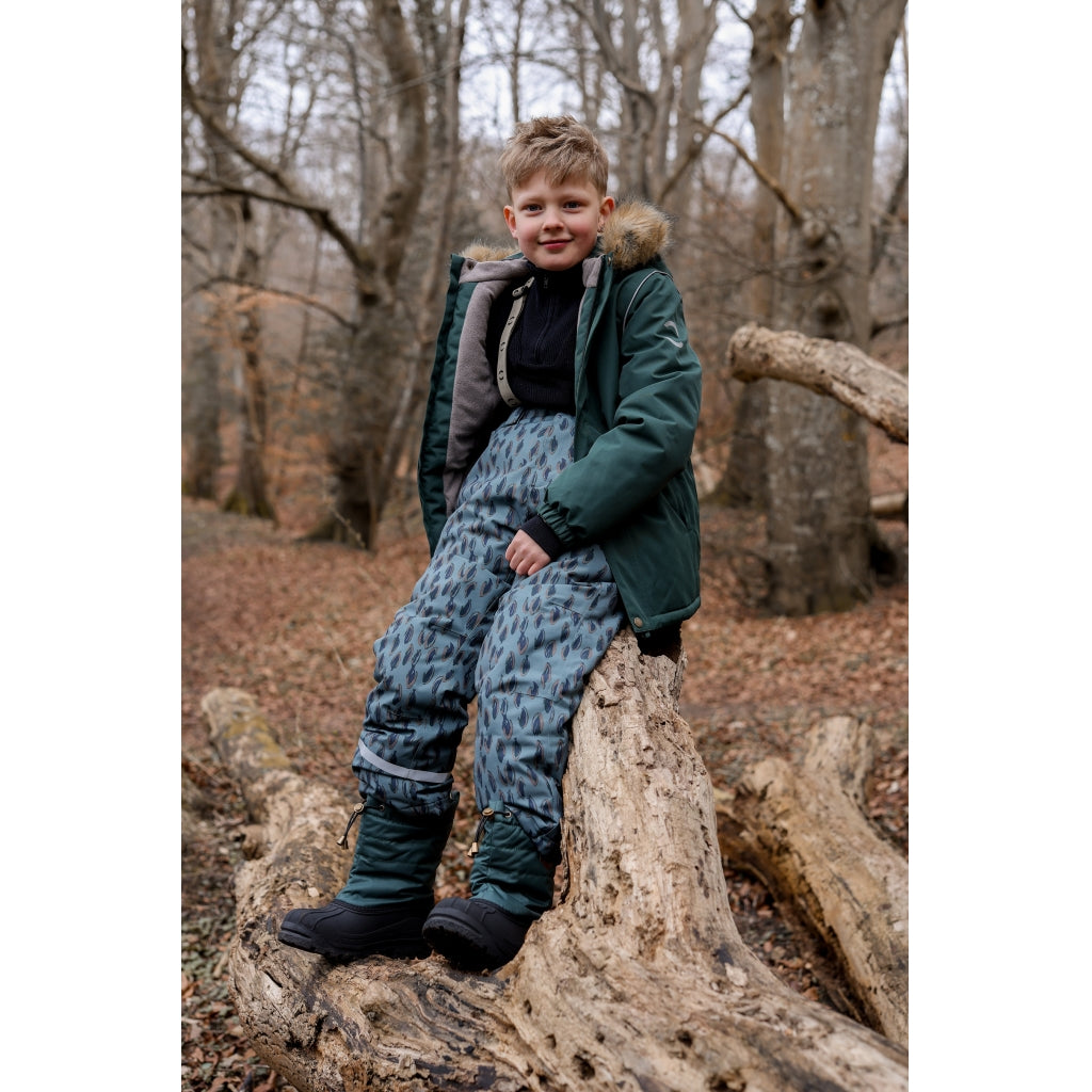 Mikk-Line Uni Snow Pant AOP Snowpants Balsam Green