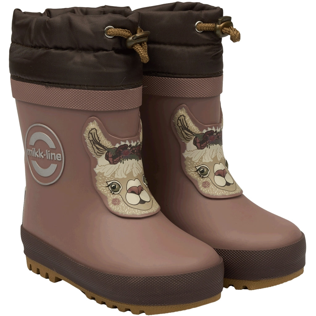 Mikk-Line Vinter Gummistøvler 3D Dyremotiv Rubber Boots Twilight Mauve