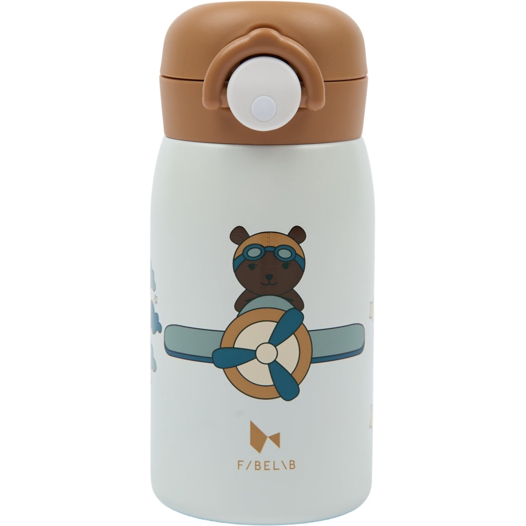 Fabelab Water Bottle - Small - Little Flyers Bear Water Bottles Whisper White