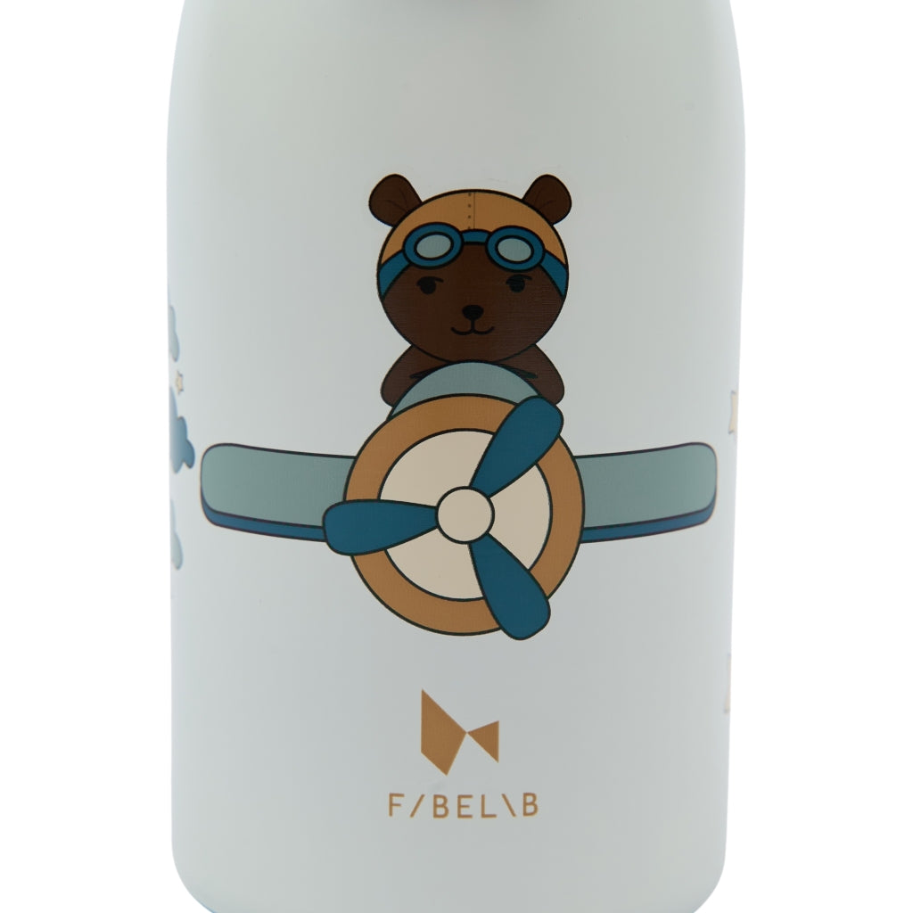 Fabelab Water Bottle - Small - Little Flyers Bear Water Bottles Whisper White
