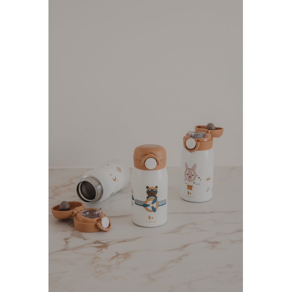 Fabelab Water Bottle - Small - Little Flyers Bear Water Bottles Whisper White