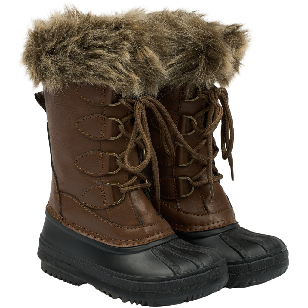 Mikk-Line Winter Boot Rubber w. Fake Fur Winter Boots Cognac