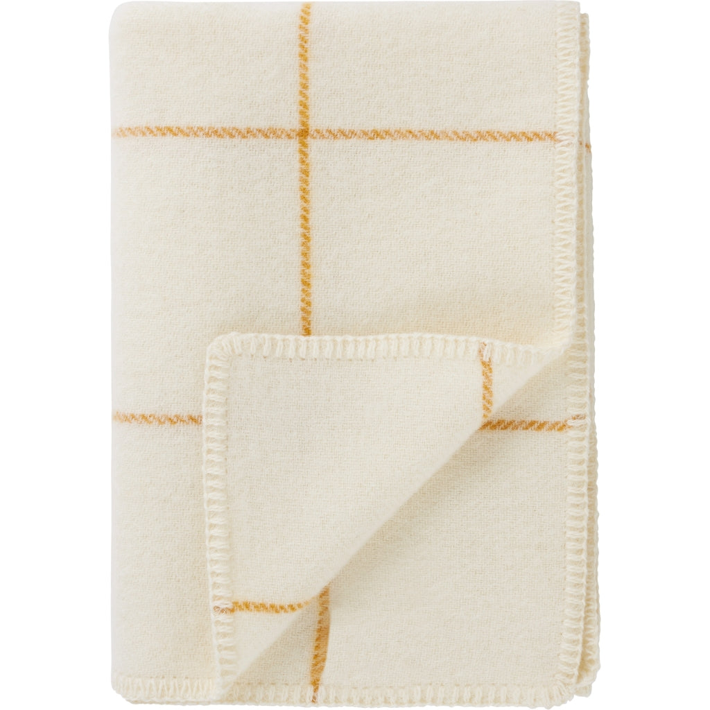 Fabelab Wool Baby Blanket - Grid - Natural/Ochre Blankets Natural/ochre checks