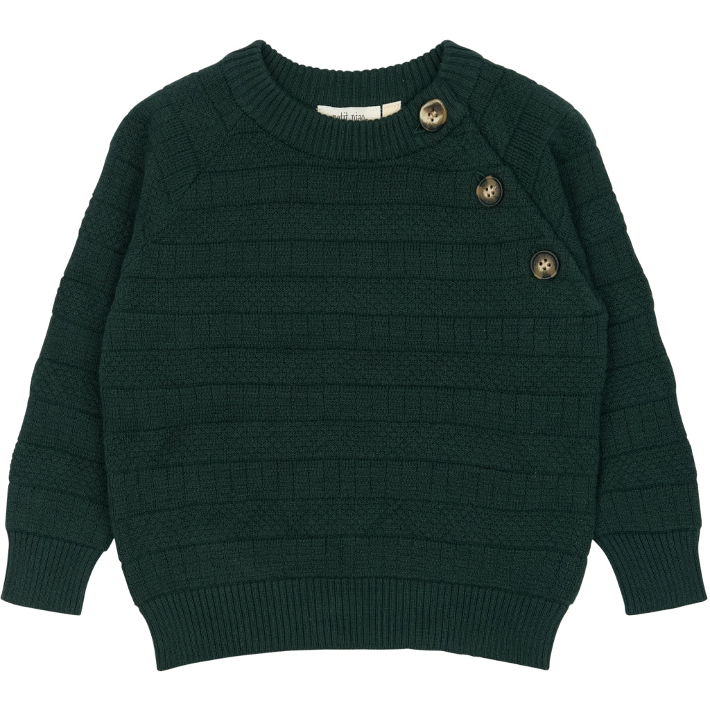 PETIT PIAO ppDo O-Neck Sailor Knit Skjorter Dark Sea