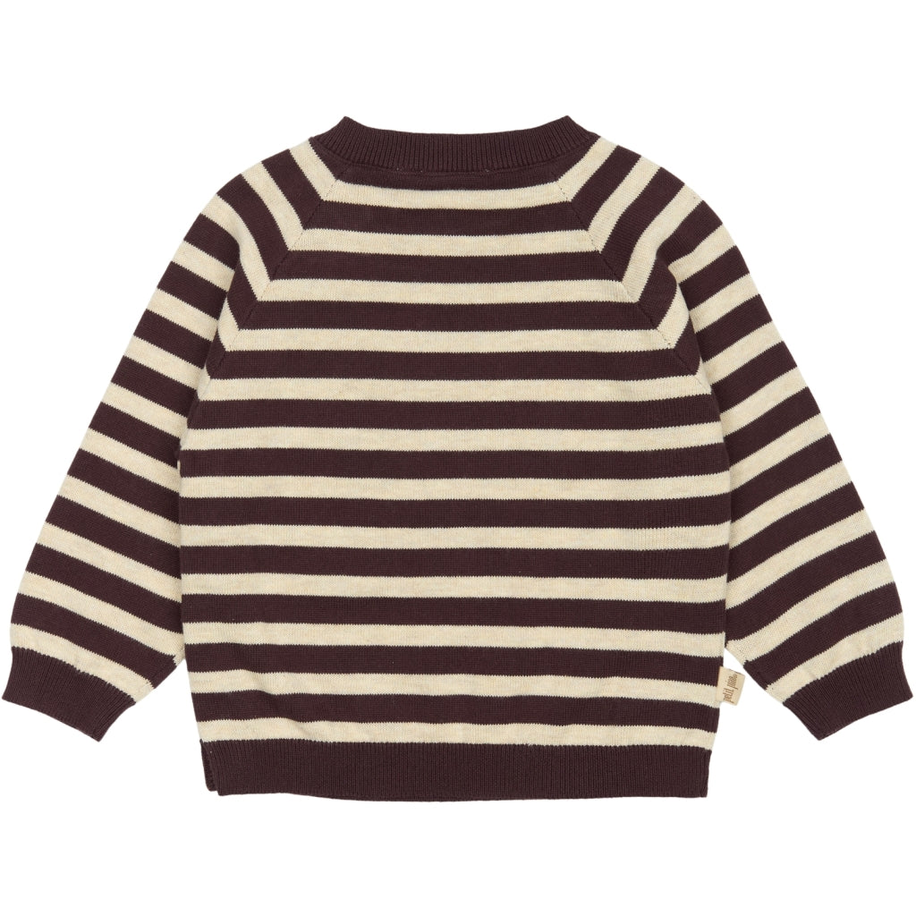 PETIT PIAO ppDos Fold Over Knit Strik Off White/Brown