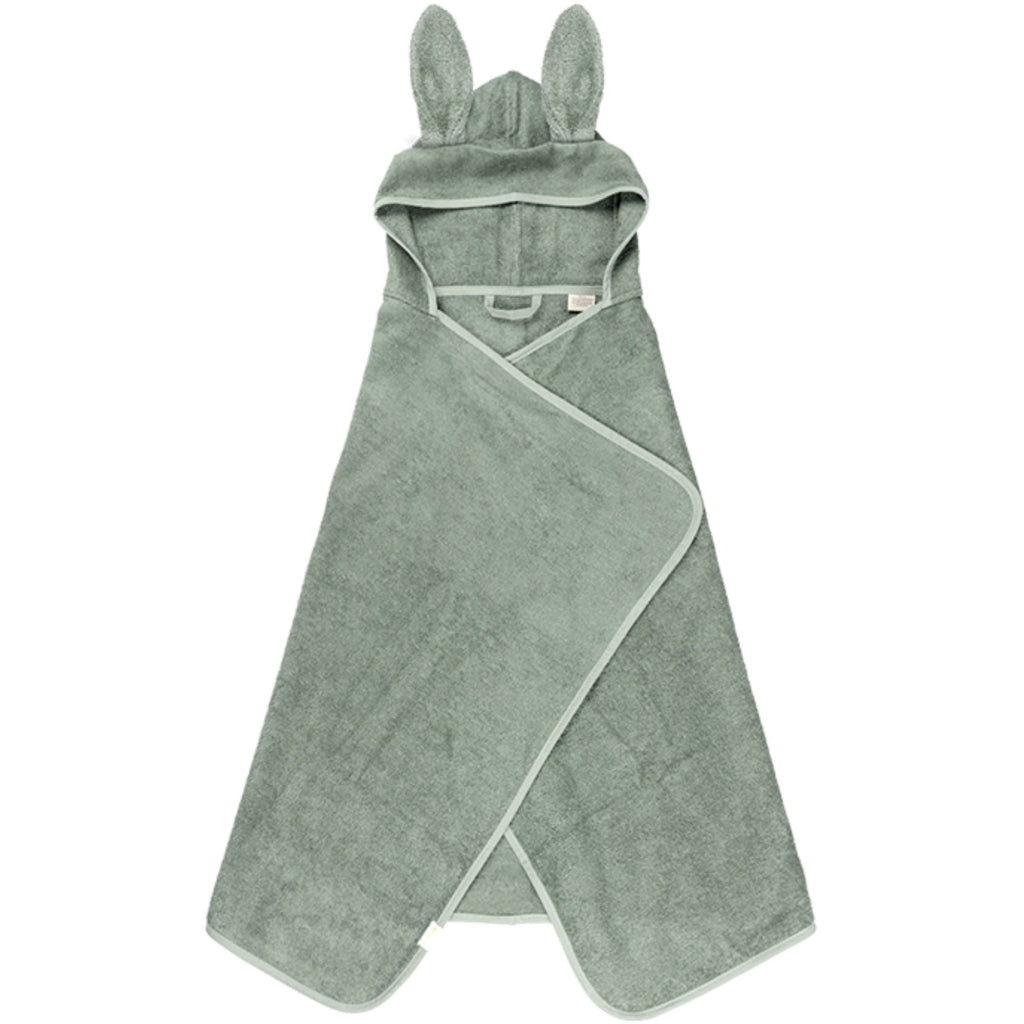 Fabelab Hooded Junior Towel - Bunny - Eucalyptus Badekåber Eucalyptus