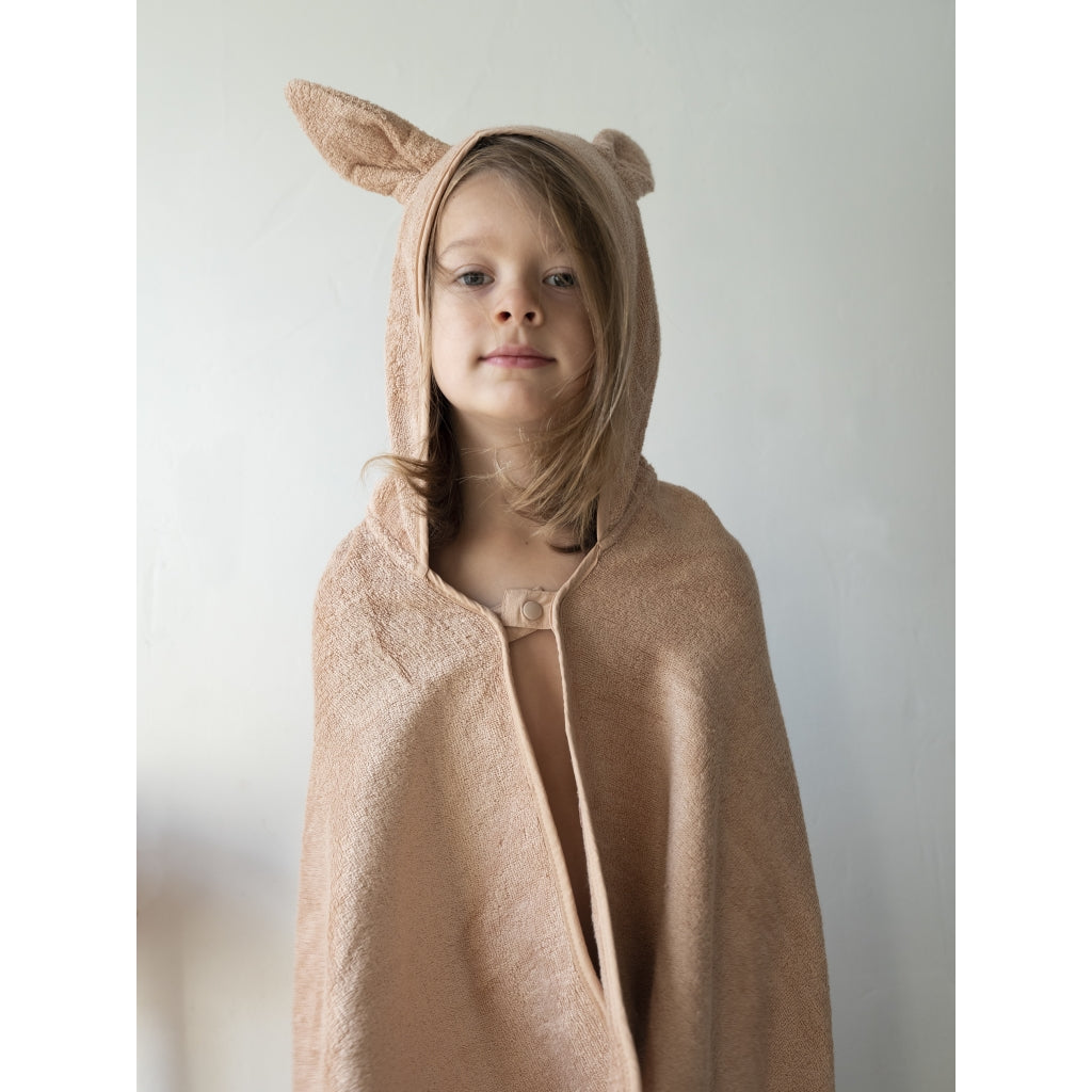Fabelab Hooded Junior Towel - Bunny - Old Rose Badekåber Old Rose